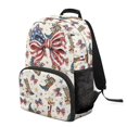 thumbnail image 6 of Yspwyqan Teen Girl Backpack, Patriotic Cowboy Bow 17 Inch Lightweight Daypack with Double Zipper, 2 Side Pockets, Fashion Purse for High School Hiking, 6 of 7