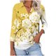 thumbnail image 1 of Camiseta de Solapa de Cuello en V de la Manga Superior de 3/4 de las Mujeres, Uso Diario Cómodo Casual, 1 of 5