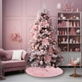 thumbnail image 5 of Pink Faux Fur Christmas Tree Skirt 48 Inch Soft Fluffy Tree Skirt for Christmas Holiday Home Decor and Parties, 5 of 5