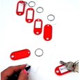 thumbnail image 5 of Pack of 100 key plates for writing on, key fobs that can be written on with a ring of interchangeable plastic labels, 5 of 6
