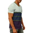 thumbnail image 6 of CONZONE Men's Tshirts Short Sleeve T-Shirts for Men Casual Striped V Neck Lightweight Tees Cozy Summer Tops, 6 of 8
