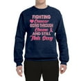 thumbnail image 2 of Wild Bobby, Fighting Cancer And Still Sexy, Breast Cancer Awareness, Unisex Crewneck Graphic Sweatshirt, Vintage Heather Navy, X-Large, 2 of 5