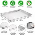 thumbnail image 4 of Baking Pans Stainless Steel Sheet Cake Pan for Oven，Rectangle Bakeware Set for Cake Lasagna Brownie Casserole Cookie, Non-toxic & Healthy, Dishwasher Safe，10*8*1 inch，1 Pack, 4 of 5