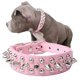 thumbnail image 5 of Collar de perro de cuero clavado, collar de perro remachado de uñas de bala, collar de perro torero mediano y grande, cinturón de perro punk (rosa 61 * 3,5 cm) PenghuiLiu 9024719111230, 5 of 5