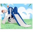thumbnail image 4 of 4 in 1 Toddler Slide with Climber, Kids Playground Climber Slide Playset with Basketball Hoop, Climb Stairs and Toy Storage Space, Freestanding Kids Slide for Indoor Outdoor Backyard, Blue, 4 of 11