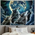 thumbnail image 2 of Orinice Wolfs Moon Sky Tapestry Wall Hanging Unique Style Graphic Tapestries Home Wall Decor Art for Living Room Bedroom Apartment Farmhouse Dorm 60x50inch, 2 of 6