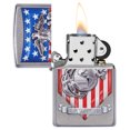 thumbnail image 3 of Zippo U.S. Marine Corps. Crest and US Flag Street Chrome Pocket Lighter, 3 of 6