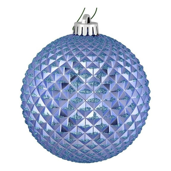 Pemberly Row 2.75" Durian Glitter Ball Ornaments in Periwinkle Blue (Set of 12)
