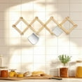 thumbnail image 6 of GIXUSIL Wooden Expandable Hanger Rack with 13 Hooks, Adjustable Space-Saving Hanger Organizer for Closet & Drying Rack（Wood Color）, 6 of 6
