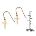 thumbnail image 2 of Primal Gold 14 Karat Yellow Gold Dangle Cross Shepherd Hook Earrings, 2 of 4