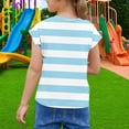thumbnail image 6 of Delliss Girls Short Sleeve Striped T-Shirt Summer Toddler Cotton Crew Neck T-Shirt Top Tees, 6 of 7
