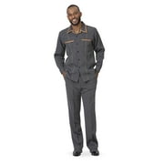 Montique Men's 2 Piece Long Sleeve Denim Walking Suit in Black - D-778