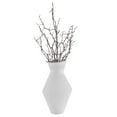 thumbnail image 5 of Eos Minimal White Contemporary Ribbed Angular Glass Tabletop Vase, 5 of 7
