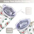 thumbnail image 5 of Cute Holly Leaves 40 Oz Tumbler with Handle Lid and Straw Stainless Steel Double Walled Vacuum Insulated Cup Merry Christmas Gifts Tumbler for Women Men Friends Outdoor Indoor, 5 of 6
