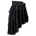 thumbnail image 1 of Falda Medieval renacentista de la Era victoriana para mujer, faldas góticas asimétricas en capas de satén con volantes negros, vestido pirata Steampunk con lazo, 1 of 5