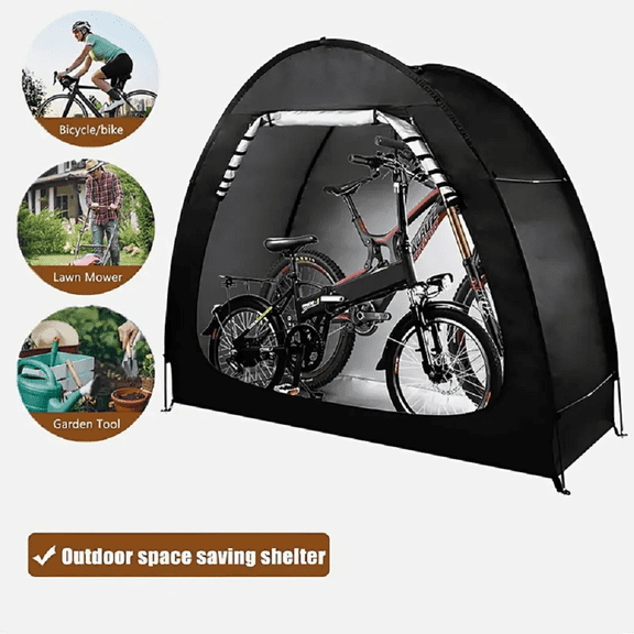 Beiled Outdoor Bike Storage Shed Tent, Bicycle Storage Shed with Spare Pole and, PU4000 Waterproof Silver Coated Oxford, Foldable Bicycle Shelter