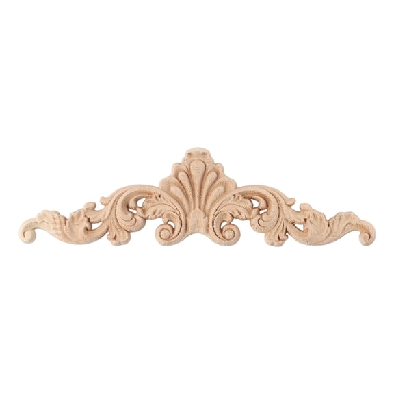 Wood Carved Flower Onlay Unpainted Applique Frame Furniture Cabinets Doors Decor