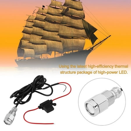 Blue Boat Light LED 1/2 Inch NPT Underwater Boat Drain Plug Light&Waterproof Connector