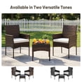 thumbnail image 6 of Gianna 3-Piece Patio Furniture Set, Outdoor Wicker Rattan Chairs with Removable Cushion & Glass Table, Conversation Furniture for Porch, Garden, Backyard, Poolside - Brown, 6 of 6