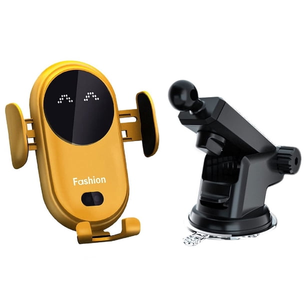 Cargador de coche inalámbrico 10W Carga rápida Soporte de teléfono de coche de ventilación de aire de sujeción automática JShteea Accesorios para autos y motos