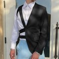 thumbnail image 2 of Men's Lapel Blazer Jacket Sport Coat, Cross Strap Cutout Hollow Out Single鈥態reasted Casual Suit Jacket for Party Club Nightclub Prom, 2 of 9