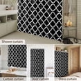 thumbnail image 4 of Bathroom Shower Curtain Abstract Black Trellis Morocco Waterproof Shower Curtains with Hooks, Farmhouse Minimalist Art Bath Curtains Bathtub Curtain Home Decor 60x72in, 4 of 9