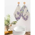 thumbnail image 2 of Purple Flowers Kitchen Dish Towels for Drying Dishes Set of 3, Weeping Spring Floral Rustic Pastoral Waffle Weave Microfiber Hand Tea Bathroom Towels Quick Dry & Absorbent Towel 12x12, 2 of 7