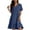 Navy-A7, variant on Womens Smock Dresses Petite Knee Length Short Sleeve Ruffle Tiered Layered Trendy Short Dresses Cotton Linen V Neck Wedding Guest Gauze Dresses Wine S