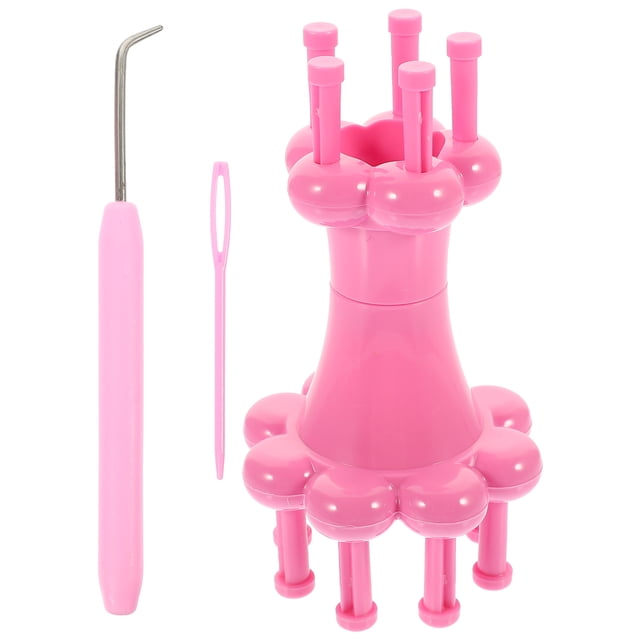 SHINYPASING 1 Set Spool Loom Knitting Tool for Yarn Knitter Rosy Plastic Handmade DIY Projects Birthday Family