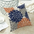 thumbnail image 4 of Navy Blue Summer Outdoor Pillow Covers 18x18 Inch Set of 2 Coral Grey Dahlia Floral Decor Throw Pillows Modern Geometry Flower Decorative Cushion Cases for Sofa Couch Bed Decorations, 4 of 6