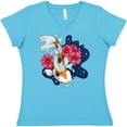 thumbnail image 3 of Inktastic Japanese Koi Fish Pond with Stars Women's V-Neck T-Shirt, 3 of 5