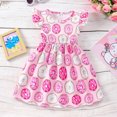 thumbnail image 2 of Gelikeya Girls Dresses Size 1-6 Kid Floral Ruffle Flutter Sleeve Cute Sweet Sundress Summer Toddler Girl Princess Dresses(Toddlers, Z04-Pink, 9-12 Months), 2 of 6