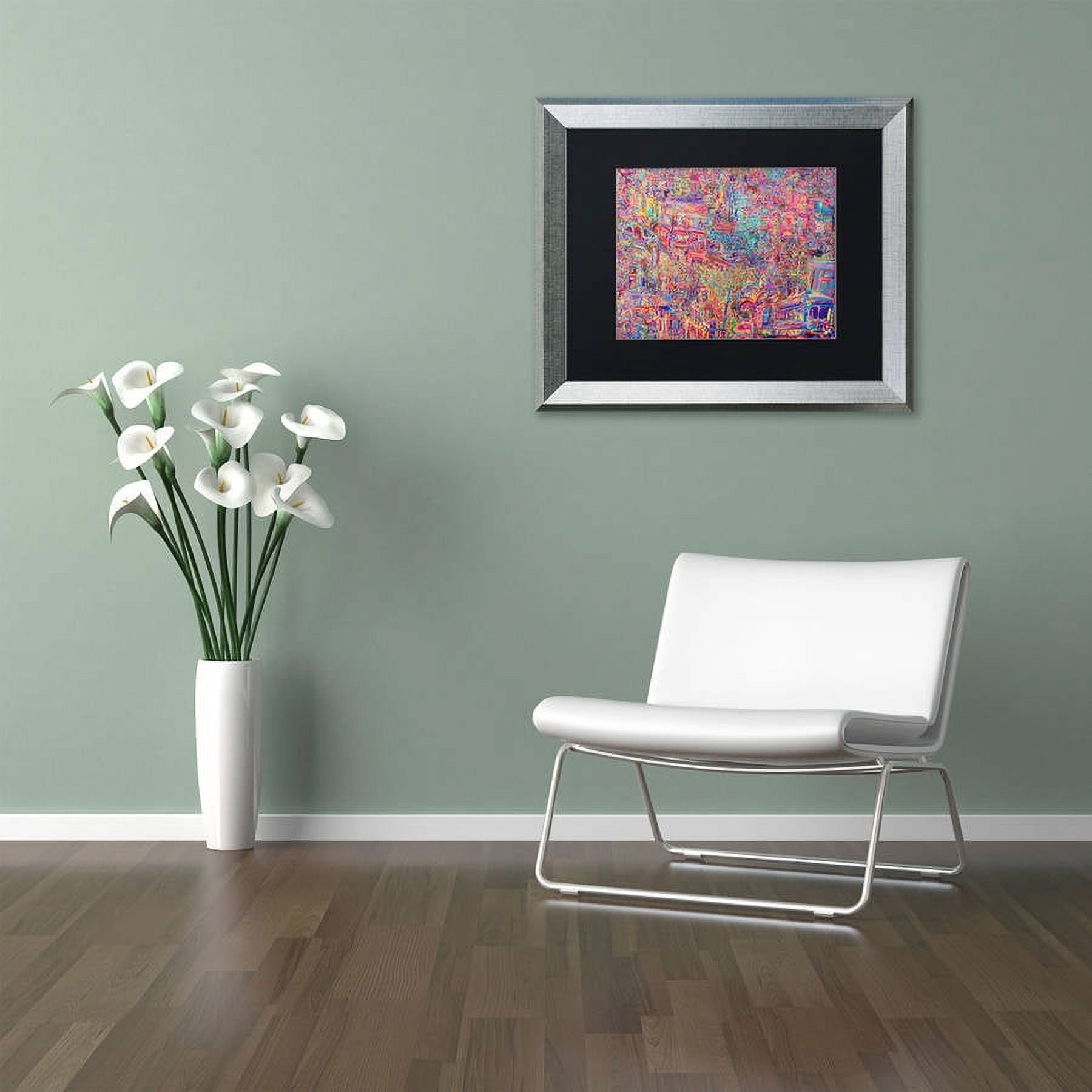 Trademark Fine Art "City" Canvas Art by Josh Byer, Black Matte, Silver Frame
