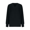thumbnail image 4 of Women's Long Sleeve Sweatshirt Solid Color Pullover V-neck Sweater Casual Basic Fall Clothes Outfits Fashion Winter Clothing, 4 of 6