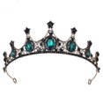 thumbnail image 1 of Tiara de Corona Verde TANGJMXG con Halo de Diamantes de Imitación, 1 of 3