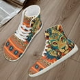 thumbnail image 4 of Womens High Top Leopard Print Sneakers PU Leather Running Shoes Non Slip Walking Athletic Tennis Shoes for Women Ankle Boots, 4 of 8