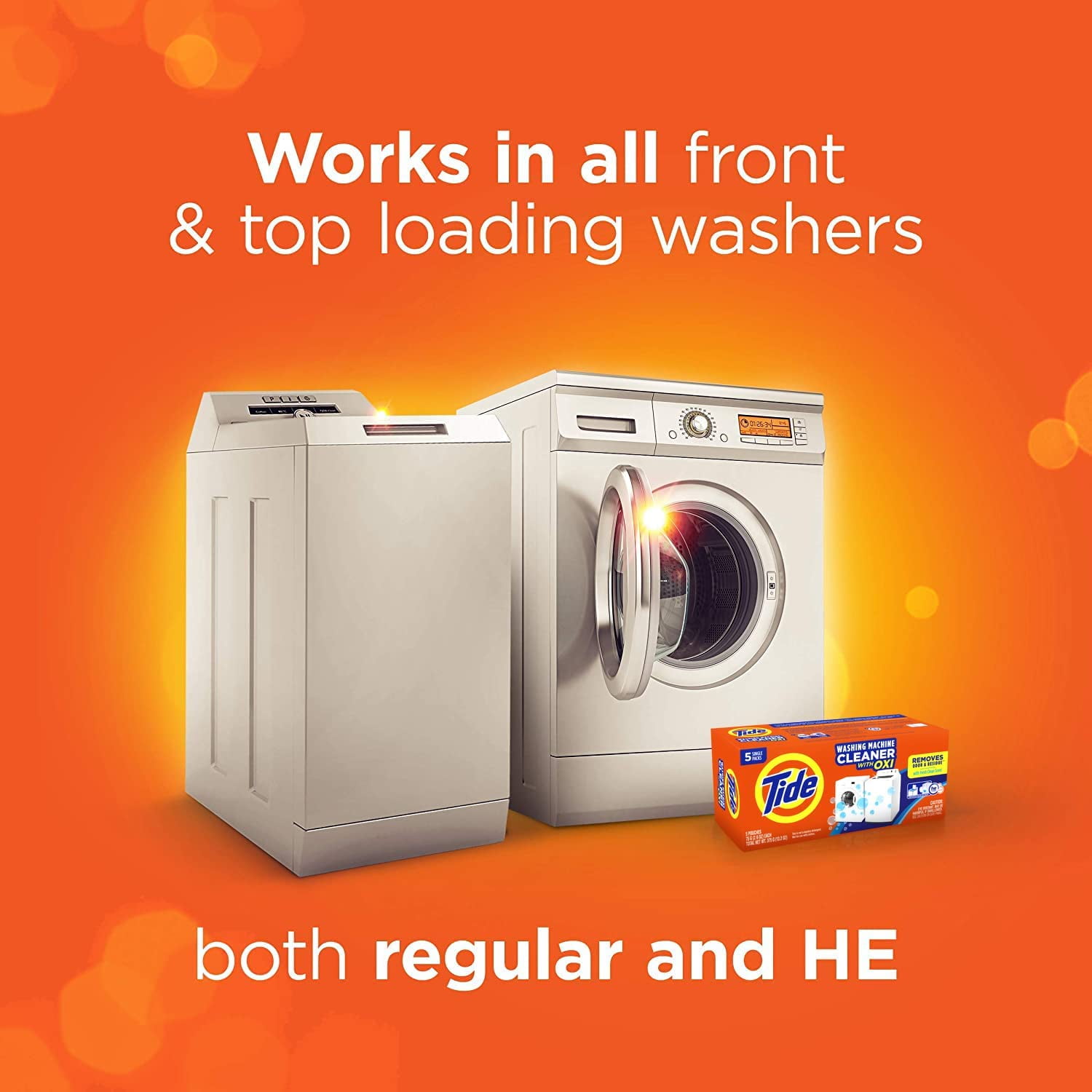 Tide Washing Machine Cleaner, Washer Machine Cleaner with Oxi for Front and Top Loader Washer Machines, Deep Cleaning Odor Eliminator, 3 Month Supply