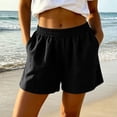 thumbnail image 7 of Hurxie Women's Sweat Shorts Casual Drawstring Shorts Comfy High Waisted Workout Lounge Shorts with Pockets Black,L, 7 of 7