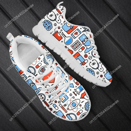 

Spring Nurse Flat Shoes Women Cute Cartoon Nurses Printed Women s Sneakers Shoes Breath Mesh Flats Zapatos De Mujer
