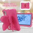 thumbnail image 3 of Kids Case for Samsung Galaxy Tab S9 FE+ Plus/S9 Plus/ S8 Plus/ S7 Plus/ S7 FE 12.4", Cute Butterfly Rotating Kickstand Shockproof Lightweight Cover Case for Galaxy Tab S9 FE+/S9+/S8+/S7+/S7 FE,Rose, 3 of 6