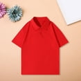 thumbnail image 2 of GiLiling Toddler Collared Short Sleeve Polo Soft Solid Dress Shirt for Baby Boys Girls Cute Summer Pocket Tee Tops (Red, 3-4 Years), 2 of 8