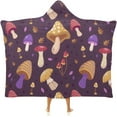 thumbnail image 6 of Throw Wearable Blanket Hoodie Onesie Soft Sleeping Bag Cloak Wrap Cape Cute Mushroom Autumn Gift for Adult Kids Plush Velvet 50x60 in Nature Wild Forest, 6 of 6