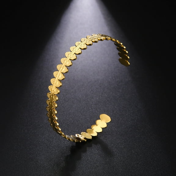 New 14K Yellow Gold Bracelet for Women Bangle Jewelry Gift Fashion Accessories