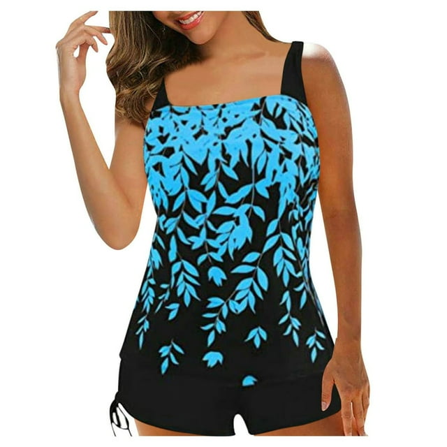 One Piece Swimsuits For Women Plus Size Women‘s Tankini Large Bikini Set Digital Print Suspender Beach Split Swimsuit