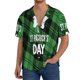 thumbnail image 1 of Balery St Patrick's day Camisa Casual de Manga Corta con Botones para Hombre, Texturizada, Estilo Cubano, para Playa, Verano-4X-Large, 1 of 5