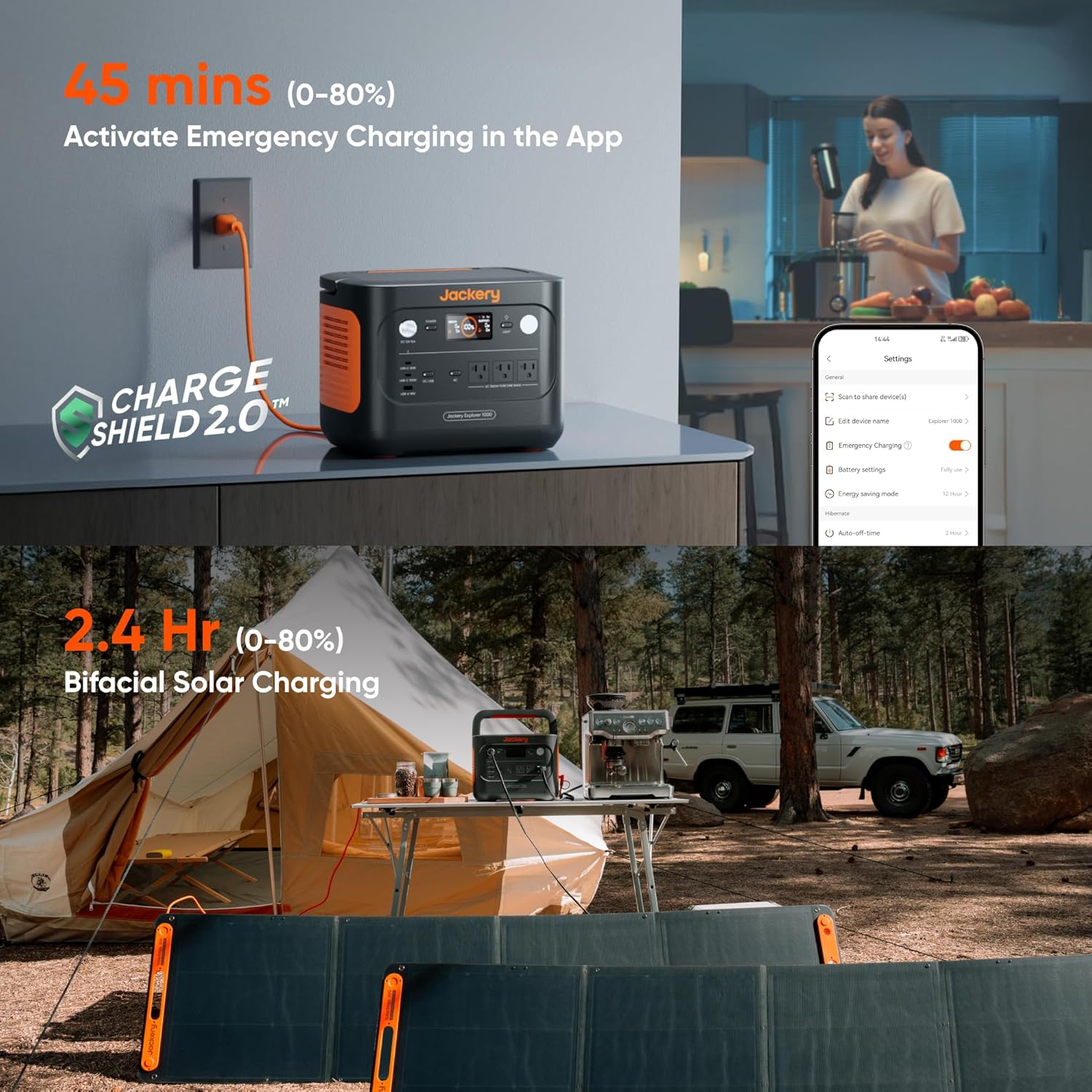 Restored Jackery Explorer 1000 V2 Portable Power Station, 1060Wh LiFePO4 Battery, 1490W (Refurbished)