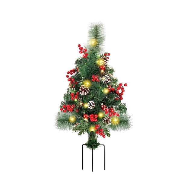 Yard Xmas Tree Garden Stake Lights Outdoor Xmas Tree Lighted Yard Decorations