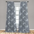 thumbnail image 5 of Ambesonne Floral Curtains, Detailed Bindweed Flowers, Pair of 28"x95", Blue Grey Night Blue, 5 of 5