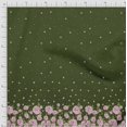thumbnail image 3 of Soimoi Tissu en Jersey de Coton Vert Imprimé Feuilles & Roses au Mètre 58 Pouces de Large, 3 of 3