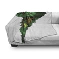 thumbnail image 3 of South America Soft Flannel Fleece Throw Blanket, Botanical Design Continent Map Jungle Trees Flora, Cozy Plush for Indoor and Outdoor Use, 70" x 90", Emerald Green, by Ambesonne, 3 of 6